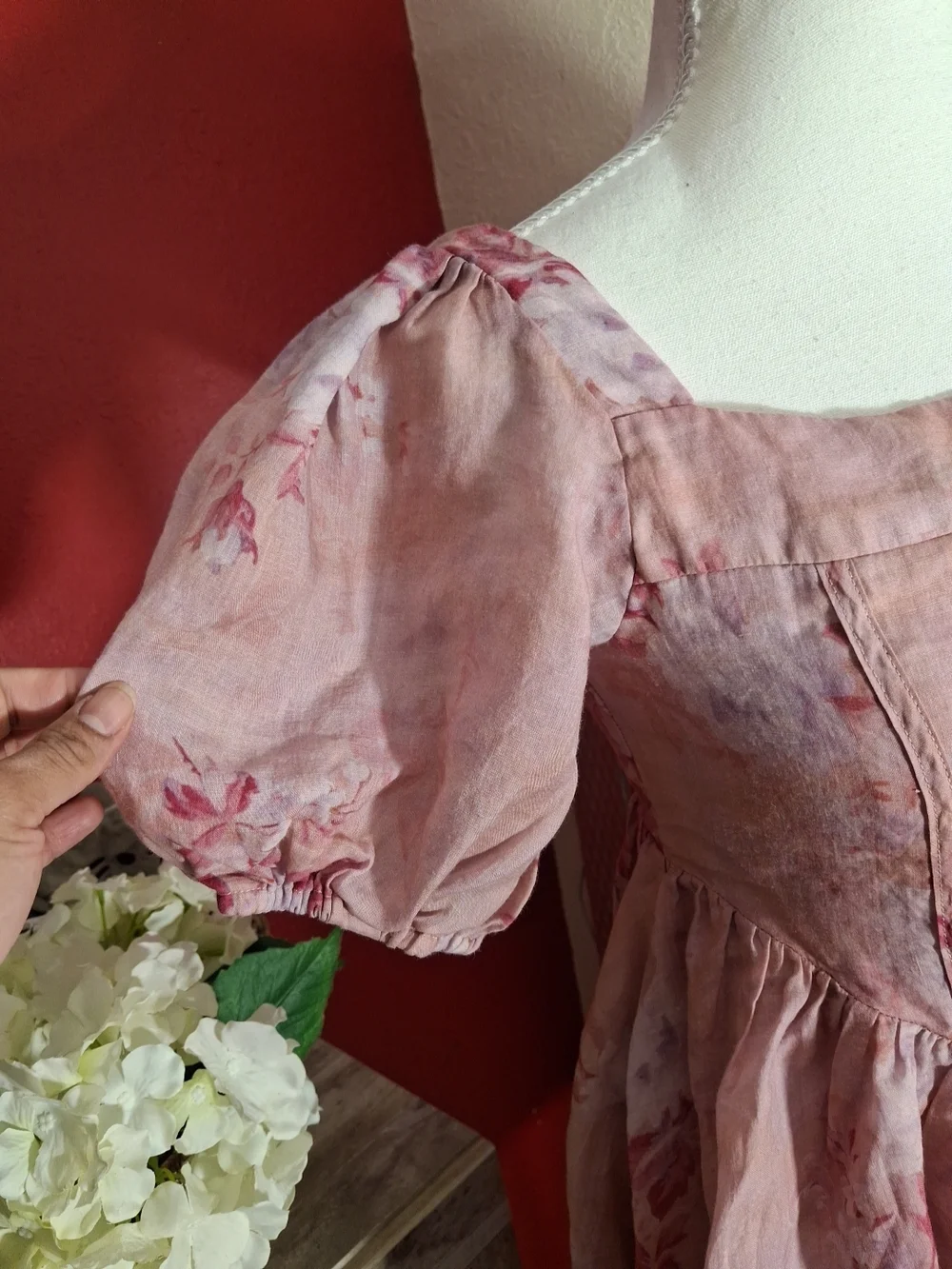 Bardot Blush-Pink Puff Sleeve Square Neck Mini Dress - Picture 7 of 11